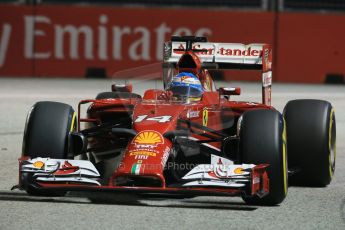 World © Octane Photographic Ltd. Friday 19th September 2014, Singapore Grand Prix, Marina Bay. - Formula 1 Practice 2. Scuderia Ferrari F14T - Fernando Alonso. Digital Ref: