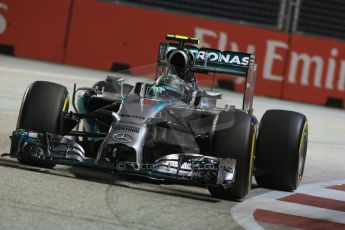 World © Octane Photographic Ltd. Friday 19th September 2014, Singapore Grand Prix, Marina Bay. - Formula 1 Practice 2. Mercedes AMG Petronas F1 W05 - Nico Rosberg. Digital Ref: