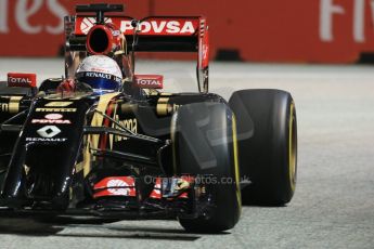 World © Octane Photographic Ltd. Friday 19th September 2014, Singapore Grand Prix, Marina Bay. - Formula 1 Practice 2. Lotus F1 Team E22 - Romain Grosjean. Digital Ref: