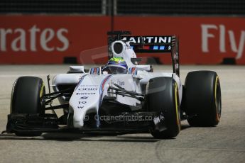 World © Octane Photographic Ltd. Friday 19th September 2014, Singapore Grand Prix, Marina Bay. - Formula 1 Practice 2. Williams Martini Racing FW36 – Felipe Massa. Digital Ref: