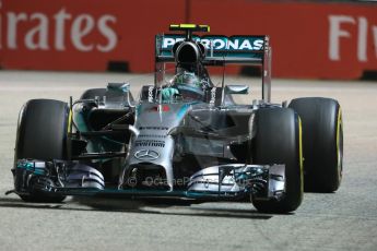 World © Octane Photographic Ltd. Friday 19th September 2014, Singapore Grand Prix, Marina Bay. - Formula 1 Practice 2. Mercedes AMG Petronas F1 W05 - Nico Rosberg. Digital Ref: