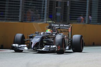 World © Octane Photographic Ltd. Friday 19th September 2014, Singapore Grand Prix, Marina Bay. - Formula 1 Practice 2. Sauber C33 – Esteban Gutierrez. Digital Ref :