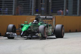 World © Octane Photographic Ltd. Friday 19th September 2014, Singapore Grand Prix, Marina Bay. - Formula 1 Practice 2. Caterham F1 Team CT05 – Kamui Kobayashi. Digital Ref: