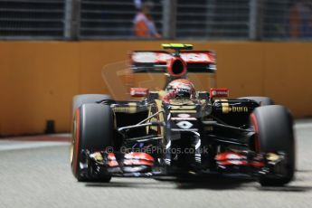 World © Octane Photographic Ltd. Friday 19th September 2014, Singapore Grand Prix, Marina Bay. - Formula 1 Practice 2. Lotus F1 Team E22 – Pastor Maldonado. Digital Ref: