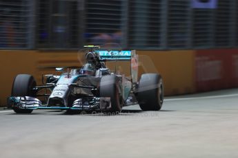 World © Octane Photographic Ltd. Friday 19th September 2014, Singapore Grand Prix, Marina Bay. - Formula 1 Practice 2. Mercedes AMG Petronas F1 W05 - Nico Rosberg. Digital Ref: