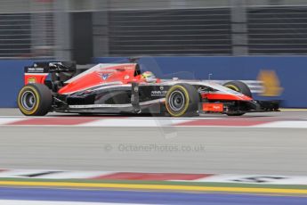 World © Octane Photographic Ltd. Saturday 20th September 2014, Singapore Grand Prix, Marina Bay. - Formula 1 Practice 3. Marussia F1 Team MR03 - Jules Bianchi. Digital Ref: