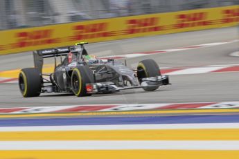 World © Octane Photographic Ltd. Saturday 20th September 2014, Singapore Grand Prix, Marina Bay. - Formula 1 Practice 3. Sauber C33 – Esteban Gutierrez. Digital Ref :