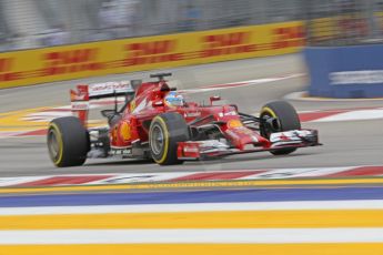 World © Octane Photographic Ltd. Saturday 20th September 2014, Singapore Grand Prix, Marina Bay. - Formula 1 Practice 3. Scuderia Ferrari F14T - Fernando Alonso. Digital Ref:
