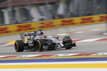 World © Octane Photographic Ltd. Saturday 20th September 2014, Singapore Grand Prix, Marina Bay. - Formula 1 Practice 3. McLaren Mercedes MP4/29 - Jenson Button. Digital Ref: