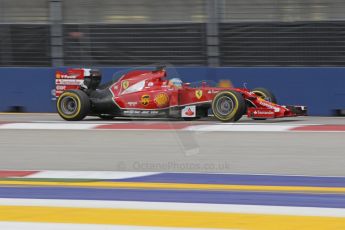 World © Octane Photographic Ltd. Saturday 20th September 2014, Singapore Grand Prix, Marina Bay. - Formula 1 Practice 3. Scuderia Ferrari F14T - Fernando Alonso. Digital Ref: