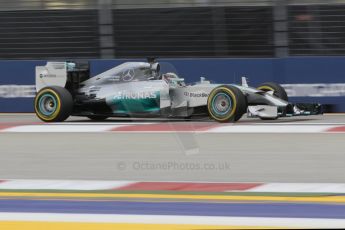 World © Octane Photographic Ltd. Saturday 20th September 2014, Singapore Grand Prix, Marina Bay. - Formula 1 Practice 3. Mercedes AMG Petronas F1 W05 – Lewis Hamilton. Digital Ref: