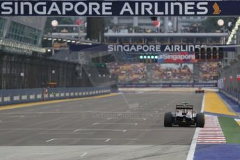 World © Octane Photographic Ltd. Saturday 20th September 2014, Singapore Grand Prix, Marina Bay. - Formula 1 Practice 3. Lotus F1 Team E22 – Pastor Maldonado. Digital Ref:
