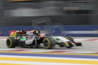 World © Octane Photographic Ltd. Saturday 20th September 2014, Singapore Grand Prix, Marina Bay. - Formula 1 Practice 3. Sahara Force India VJM07 – Nico Hulkenburg. Digital Ref :