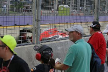 World © Octane Photographic Ltd. Saturday 20th September 2014, Singapore Grand Prix, Marina Bay. - Formula 1 Practice 3. Marussia F1 Team MR03 – Max Chilton - GA fans get close to the action here in Singapore. Digital Ref: