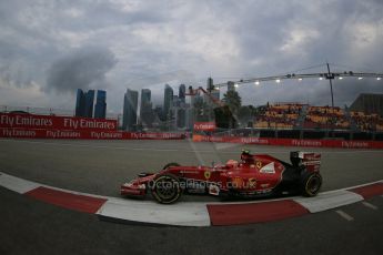 World © Octane Photographic Ltd. Saturday 20th September 2014, Singapore Grand Prix, Marina Bay. - Formula 1 Practice 3. Scuderia Ferrari F14T – Kimi Raikkonen. Digital Ref: