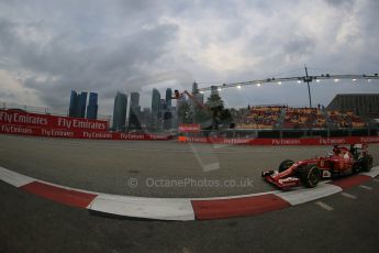 World © Octane Photographic Ltd. Saturday 20th September 2014, Singapore Grand Prix, Marina Bay. - Formula 1 Practice 3. Scuderia Ferrari F14T - Fernando Alonso. Digital Ref: