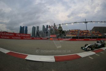 World © Octane Photographic Ltd. Saturday 20th September 2014, Singapore Grand Prix, Marina Bay. - Formula 1 Practice 3. Mercedes AMG Petronas F1 W05 – Lewis Hamilton. Digital Ref: