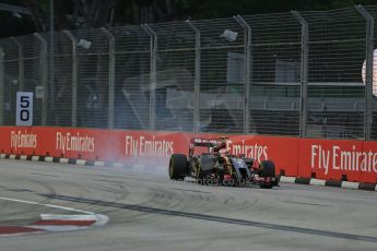 World © Octane Photographic Ltd. Saturday 20th September 2014, Singapore Grand Prix, Marina Bay. - Formula 1 Practice 3. Lotus F1 Team E22 – Pastor Maldonado. Digital Ref: