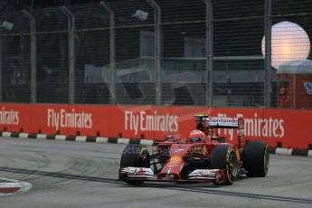 World © Octane Photographic Ltd. Saturday 20th September 2014, Singapore Grand Prix, Marina Bay. - Formula 1 Practice 3. Scuderia Ferrari F14T – Kimi Raikkonen. Digital Ref: