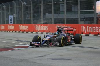 World © Octane Photographic Ltd. Saturday 20th September 2014, Singapore Grand Prix, Marina Bay. - Formula 1 Practice 3. Scuderia Toro Rosso STR9 - Jean-Eric Vergne. Digital Ref: