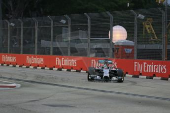 World © Octane Photographic Ltd. Saturday 20th September 2014, Singapore Grand Prix, Marina Bay. - Formula 1 Practice 3. Mercedes AMG Petronas F1 W05 – Lewis Hamilton. Digital Ref: