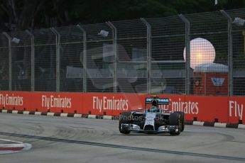 World © Octane Photographic Ltd. Saturday 20th September 2014, Singapore Grand Prix, Marina Bay. - Formula 1 Practice 3. Mercedes AMG Petronas F1 W05 - Nico Rosberg. Digital Ref: