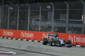 World © Octane Photographic Ltd. Saturday 20th September 2014, Singapore Grand Prix, Marina Bay. - Formula 1 Practice 3. Mercedes AMG Petronas F1 W05 – Lewis Hamilton. Digital Ref: