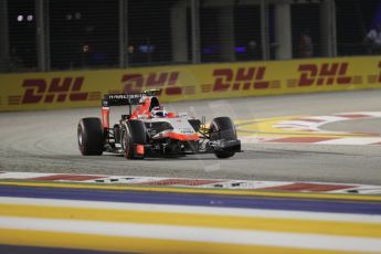 World © Octane Photographic Ltd. Saturday 20th September 2014, Singapore Grand Prix, Marina Bay. - Formula 1 Qualifying. Marussia F1 Team MR03 – Max Chilton. Digital Ref: 1124CB1D9577