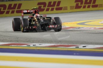 World © Octane Photographic Ltd. Saturday 20th September 2014, Singapore Grand Prix, Marina Bay. - Formula 1 Qualifying. Lotus F1 Team E22 – Pastor Maldonado. Digital Ref: 1124CB1D9588