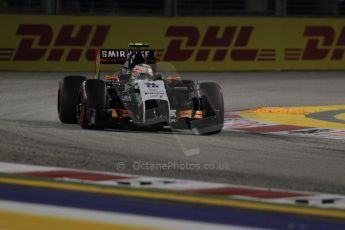 World © Octane Photographic Ltd. Saturday 20th September 2014, Singapore Grand Prix, Marina Bay. - Formula 1 Qualifying. Sahara Force India VJM07 – Sergio Perez. Digital Ref: 1124CB1D9616