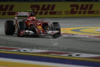 World © Octane Photographic Ltd. Saturday 20th September 2014, Singapore Grand Prix, Marina Bay. - Formula 1 Qualifying. Scuderia Ferrari F14T – Kimi Raikkonen. Digital Ref: 1124CB1D9625