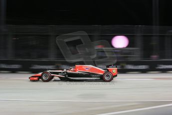 World © Octane Photographic Ltd. Saturday 20th September 2014, Singapore Grand Prix, Marina Bay. - Formula 1 Qualifying. Marussia F1 Team MR03 - Jules Bianchi. Digital Ref: 1124LB1D2169