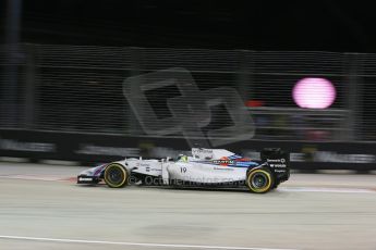 World © Octane Photographic Ltd. Saturday 20th September 2014, Singapore Grand Prix, Marina Bay. - Formula 1 Qualifying. Williams Martini Racing FW36 – Felipe Massa. Digital Ref: 1124LB1D2258