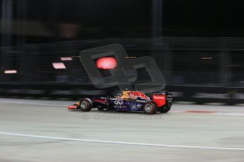 World © Octane Photographic Ltd. Saturday 20th September 2014, Singapore Grand Prix, Marina Bay. Formula 1 Qualifying. Infiniti Red Bull Racing RB10 - Sebastian Vettel. Digital Ref: 1124LB1D2386