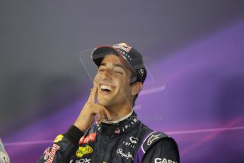 World © Octane Photographic Ltd. Saturday 20th September 2014, Singapore Grand Prix, Marina Bay. - Formula 1 Qualifying Press Conference. Infiniti Red Bull Racing RB10 – Daniel Ricciardo (3rd). Digital Ref: 1125CB1D9849