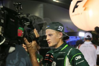 World © Octane Photographic Ltd. Saturday 20th September 2014, Singapore Grand Prix, Marina Bay. - Formula 1 Qualifying Paddock. Caterham F1 Team CT05 – Marcus Ericsson. Digital Ref: 1125LB1D2734