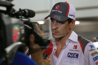 World © Octane Photographic Ltd. Saturday 20th September 2014, Singapore Grand Prix, Marina Bay. - Formula 1 Qualifying Paddock. Sauber C33 – Adrian Sutil. Digital Ref: 1125LB1D2742