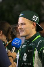 World © Octane Photographic Ltd. Saturday 20th September 2014, Singapore Grand Prix, Marina Bay. - Formula 1 Qualifying Paddock. Caterham F1 Team CT05 – Marcus Ericsson. Digital Ref: 1125LB1D2748