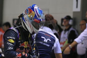 World © Octane Photographic Ltd. Saturday 20th September 2014, Singapore Grand Prix, Marina Bay. - Formula 1 Qualifying Parc Ferme. Infiniti Red Bull Racing RB10 – Daniel Ricciardo. Digital Ref: 1125LB1D2889