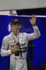 World © Octane Photographic Ltd. Saturday 20th September 2014, Singapore Grand Prix, Marina Bay. - Formula 1 Qualifying Parc Ferme. Mercedes AMG Petronas F1 W05 - Nico Rosberg. Digital Ref: 1125LB1D2904