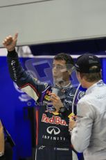 World © Octane Photographic Ltd. Saturday 20th September 2014, Singapore Grand Prix, Marina Bay. - Formula 1 Qualifying Parc Ferme. Infiniti Red Bull Racing RB10 – Daniel Ricciardo and Mercedes AMG Petronas F1 W05 - Nico Rosberg. Digital Ref: 1125LB1D2919