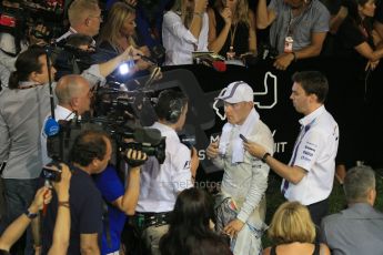 World © Octane Photographic Ltd. Saturday 20th September 2014, Singapore Grand Prix, Marina Bay. - Formula 1 Qualifying Paddock. Williams Martini Racing FW36 – Valtteri Bottas. Digital Ref: 1125LB1D2989