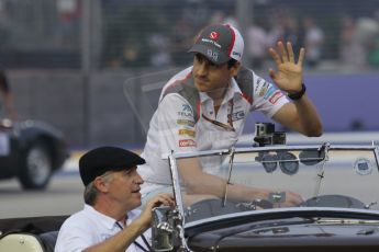 World © Octane Photographic Ltd. Saturday 20th September 2014, Singapore Grand Prix, Marina Bay. - Formula 1 Drivers’ Parade. Sauber C33 – Adrian Sutil. Digital Ref: 1127CB1D0930