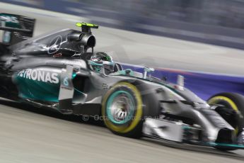 World © Octane Photographic Ltd. Saturday 20th September 2014, Singapore Grand Prix, Marina Bay. - Formula 1 Race outlap. Mercedes AMG Petronas F1 W05 - Nico Rosberg. Digital Ref: 1127CB1D1051a