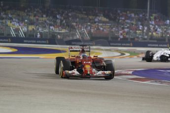 World © Octane Photographic Ltd. Saturday 20th September 2014, Singapore Grand Prix, Marina Bay. - Formula 1 Race outlap. Scuderia Ferrari F14T - Fernando Alonso. Digital Ref: 1127CB1D1070
