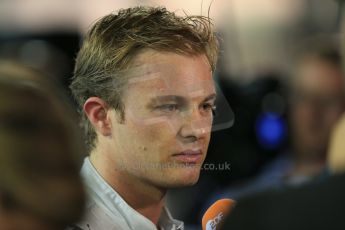 World © Octane Photographic Ltd. Sunday 21st September 2014, Singapore Grand Prix, Marina Bay. - Formula 1 Post Retirment press meet. Mercedes AMG Petronas F1 W05 - Nico Rosberg. Digital Ref: