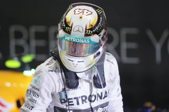 World © Octane Photographic Ltd. Sunday 21st September 2014, Singapore Grand Prix, Marina Bay. - Formula 1 Parc Ferme. Mercedes AMG Petronas F1 W05 – Lewis Hamilton. Digital Ref: