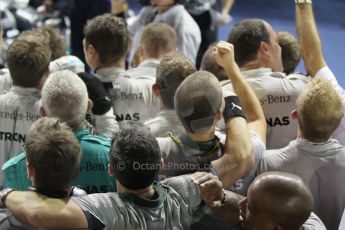 World © Octane Photographic Ltd. Sunday 21st September 2014, Singapore Grand Prix, Marina Bay. - Formula 1 Parc Ferme. Mercedes AMG Petronas Team. Digital Ref: