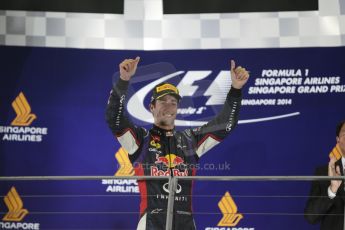 World © Octane Photographic Ltd. Sunday 21st September 2014, Singapore Grand Prix, Marina Bay. - Formula 1 Podium. Infiniti Red Bull Racing RB10 – Daniel Ricciardo. Digital Ref: