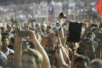 World © Octane Photographic Ltd. Sunday 21st September 2014, Singapore Grand Prix, Marina Bay. - Formula 1 Podium. Fan track invasion. Digital Ref: